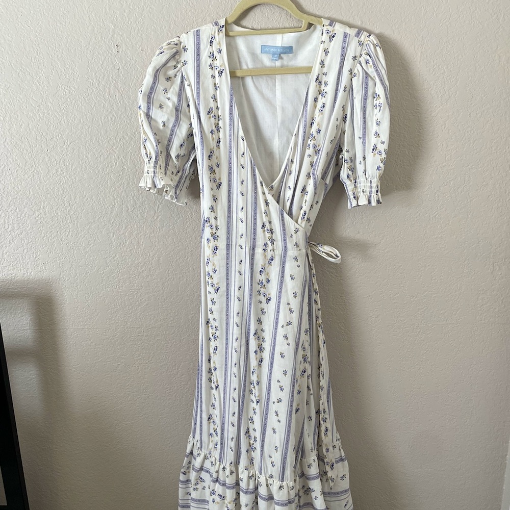 Antonio Melani White Floral Wrap Dress